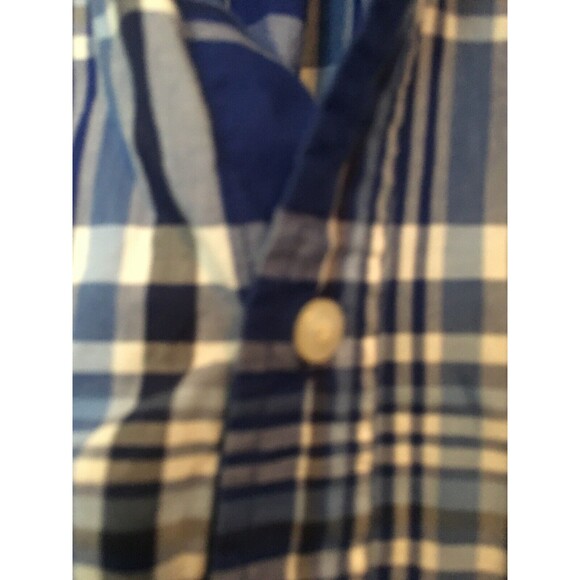 Ralph Lauren Boys Blue White Plaid Button Down Shirt Size XL - Picture 2 of 8